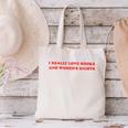 Women's I Really Love Books And Women's Rights Feminist Girls Women Canvas Tote Bag