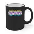 I Don't Like People Sarcastic Humanity Hater Introvert Graphic Print Coffee Mug
