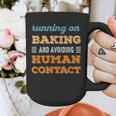 Running On Baking Social Introvert Humor Vintage Graphic Print Coffee Mug