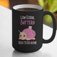 Low Social Battery Cute Snail With House Introvert Cozy Home Graphic Print Coffee Mug