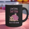 Low Social Battery Cute Snail With House Introvert Cozy Home Graphic Print Coffee Mug