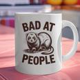 Bad At People Ferret Introvert Saying Slogan Graphic Print Coffee Mug