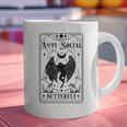 Introvert Apparel Emporium Mothman Tarot Card Antisocial Butterfly Cryptozoologist -Adults Grey Graphic Print Coffee Mug