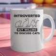 Introverted But Willing To Discuss Cats Introvert Shy Graphic Print Coffee Mug