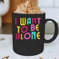 Introvert I Want To Be Alone Retro Wavy Graphic Print Coffee Mug Introvert I Want To Be Alone Retro Wavy Graphic Print Coffee Mug