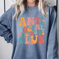 Anti Social Dog Moms Club Introvert Dog Mom Retro Men Women Comfort Colors Sweatshirt Blue Jean