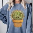 Cute Golden Barrel Cactus Introvert Distressed Comfort Colors Sweatshirt Blue Jean Cute Golden Barrel Cactus Introvert Distressed Comfort Colors Sweatshirt Blue Jean