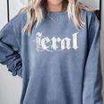 Distressed Sarcastic Wild Women Introvert People Men Feral Comfort Colors Sweatshirt Blue Jean