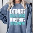 Extroverts Sparkle Introverts Glow Introvert Comfort Colors Sweatshirt Blue Jean