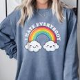 I Hate Everybody Rainbow Sarcastic Grumpy Introvert Comfort Colors Sweatshirt Blue Jean
