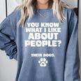 Introvert Animal Dog Owner Comfort Colors Sweatshirt Blue Jean