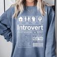 Introvert Label Antisocial Loner Socially Awkward Comfort Colors Sweatshirt Blue Jean