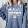 Introvert Label Signs Comfort Colors Sweatshirt Blue Jean