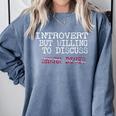 Introvert But Willing To Discuss Shark Dives Scuba Diving Comfort Colors Sweatshirt Blue Jean