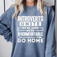 Introverts Unite Quiet Observer Introverted Antisocial Comfort Colors Sweatshirt Blue Jean