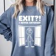 Irony Sarcasm Introvert Dry Humor Comic Cartoon Geek Nerd Comfort Colors Sweatshirt Blue Jean