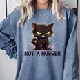 Not A Hugger Tee Angry Cat Sarcastic Cute Introvert Comfort Colors Sweatshirt Blue Jean Not A Hugger Tee Angry Cat Sarcastic Cute Introvert Comfort Colors Sweatshirt Blue Jean