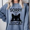 Sorry I Can't Go I'm An Indoor Cat Introvert Cats Comfort Colors Sweatshirt Blue Jean
