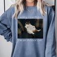 Sorry I Can’t Go I’m An Indoor Cat Introvert Meme Comfort Colors Sweatshirt Blue Jean Sorry I Can’t Go I’m An Indoor Cat Introvert Meme Comfort Colors Sweatshirt Blue Jean