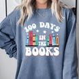 100 Days In The Books School Reading Celebration Comfort Colors Sweatshirt Denim