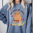 100 Days Of Chill Cute Capybara School Book Lover Comfort Colors Sweatshirt Denim 100 Days Of Chill Cute Capybara School Book Lover Comfort Colors Sweatshirt Denim