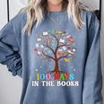 100 Days Of School 100th Day In The Books Reading Teacher Comfort Colors Sweatshirt Denim 100 Days Of School 100th Day In The Books Reading Teacher Comfort Colors Sweatshirt Denim