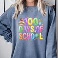 100 Days Of School Book Pencil Teachers Girls Kids 100th Day Comfort Colors Sweatshirt Denim 100 Days Of School Book Pencil Teachers Girls Kids 100th Day Comfort Colors Sweatshirt Denim