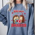 100 Days Smarter Shirt Cute Hedgehog Love Books School Tee Comfort Colors Sweatshirt Denim