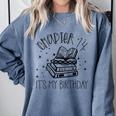 14th Birthday Girls Chapter 14 Its My Birthday Book Lover Comfort Colors Sweatshirt Denim