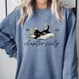 1965 Chapter Sixty Book Cat Lover 60th Birthday For Men Women Comfort Colors Sweatshirt Denim