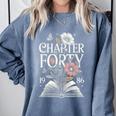 1986 Chapter Forty 40th Birthday Wildflower Book 40 Year Old Comfort Colors Sweatshirt Denim