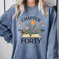 1986 Chapter Forty 40th Birthday Wildflower Book Comfort Colors Sweatshirt Denim 1986 Chapter Forty 40th Birthday Wildflower Book Comfort Colors Sweatshirt Denim