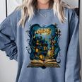 4 Books Are Portable Magic Bookish Reading Nerd Quote Comfort Colors Sweatshirt Denim