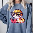 Adorable Book Lover Rattlesnake With Reading Glasses Cute Comfort Colors Sweatshirt Denim Adorable Book Lover Rattlesnake With Reading Glasses Cute Comfort Colors Sweatshirt Denim