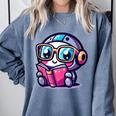 Adorable Book Lover Robot With Reading Glasses Cute Comfort Colors Sweatshirt Denim Adorable Book Lover Robot With Reading Glasses Cute Comfort Colors Sweatshirt Denim
