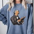 Alexander Hamilton Reading A Book Comfort Colors Sweatshirt Denim Alexander Hamilton Reading A Book Comfort Colors Sweatshirt Denim
