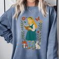 Alice In Wonderland Book Lover Lewis Carroll Rabbit Comfort Colors Sweatshirt Denim Alice In Wonderland Book Lover Lewis Carroll Rabbit Comfort Colors Sweatshirt Denim