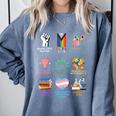 Ally Anti Trump Liberal BLM Love Is Love Banned Books Icons Comfort Colors Sweatshirt Denim