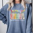 Applied Behavior Analysis Book Wildflower ABA RBT Therapist Premium Tri-Blend Comfort Colors Sweatshirt Denim