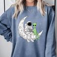 Astronaut Reading Book To Alien Moon Space Book Lover Men Comfort Colors Sweatshirt Denim Astronaut Reading Book To Alien Moon Space Book Lover Men Comfort Colors Sweatshirt Denim