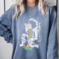 Astronaut Reading Book Space Galaxy Bookworm Men Women Kids Comfort Colors Sweatshirt Denim