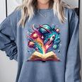 Astronomy Space Lover Books Bookworm Comfort Colors Sweatshirt Denim