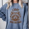 Audio Book Reader Book Lover Raccoon I Read With My Ears Comfort Colors Sweatshirt Denim
