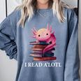 Axolotl Book Lover Librarian Reading Library Readers Comfort Colors Sweatshirt Denim Axolotl Book Lover Librarian Reading Library Readers Comfort Colors Sweatshirt Denim