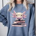 Axolotl Books Readsalotl Reading Bookworm Kawaii Axolotl Comfort Colors Sweatshirt Denim Axolotl Books Readsalotl Reading Bookworm Kawaii Axolotl Comfort Colors Sweatshirt Denim