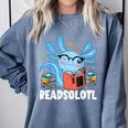 Axolotl Read Book Kawaii Reading Books For Men Women Comfort Colors Sweatshirt Denim