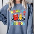 Back To School Checkered Book Pencil Groovy Teacher Student Comfort Colors Sweatshirt Denim Back To School Checkered Book Pencil Groovy Teacher Student Comfort Colors Sweatshirt Denim