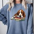 Basset Hound Books Dog Breed Graphic Comfort Colors Sweatshirt Denim Basset Hound Books Dog Breed Graphic Comfort Colors Sweatshirt Denim
