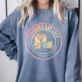 Bedtime Book Lover Reading Pajamas Comfort Colors Sweatshirt Denim