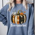 Boo-Kmarked Fall Pumpkin Books Halloween Teacher Teaching Comfort Colors Sweatshirt Denim Boo-Kmarked Fall Pumpkin Books Halloween Teacher Teaching Comfort Colors Sweatshirt Denim